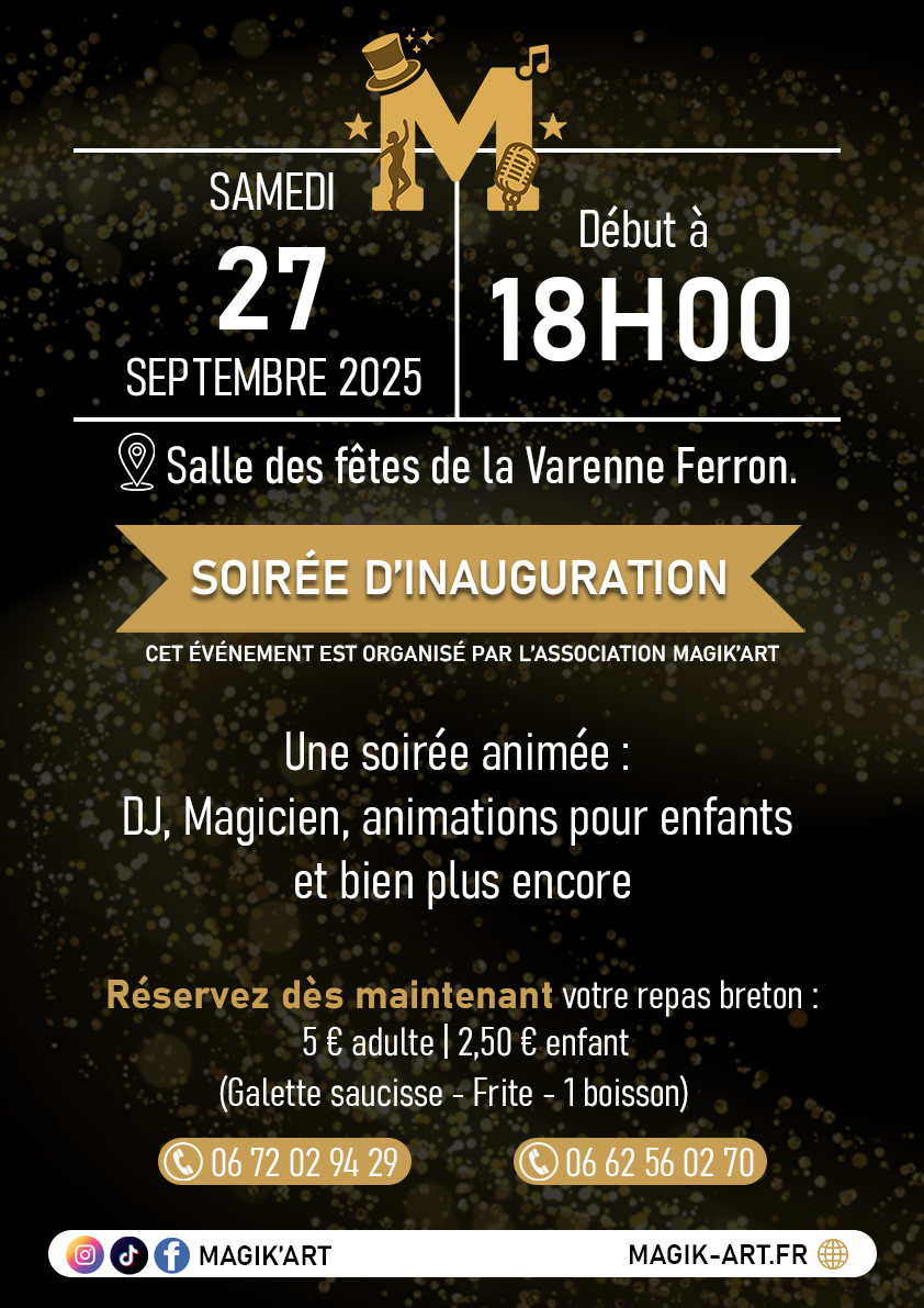 Affiche Soirée d'inauguration